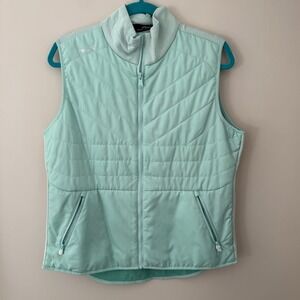 RLX Ralph Lauren Women Puffer Vest Light Aqua Full Zip Padded Golf Size L